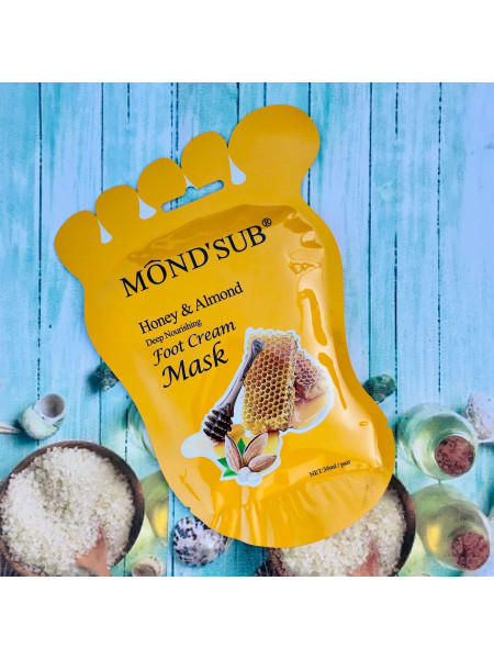 MOND'SUB Питательные маски для ног с медом и миндалем
