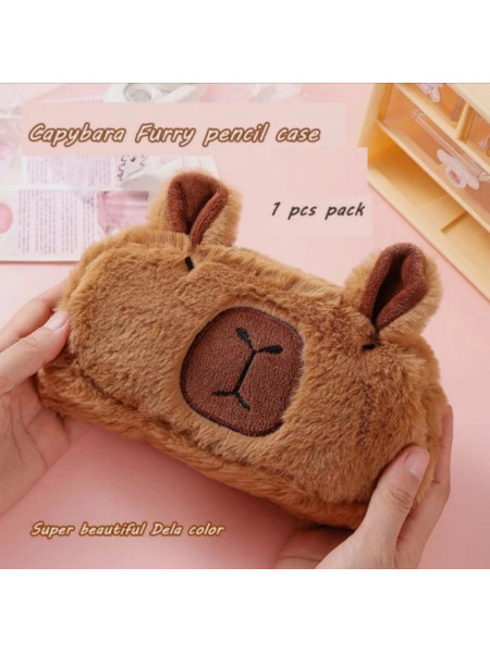 Пенал капибара плюшевый, размер 11×20 см.