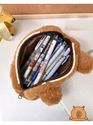 Пенал капибара плюшевый, размер 11×20 см.