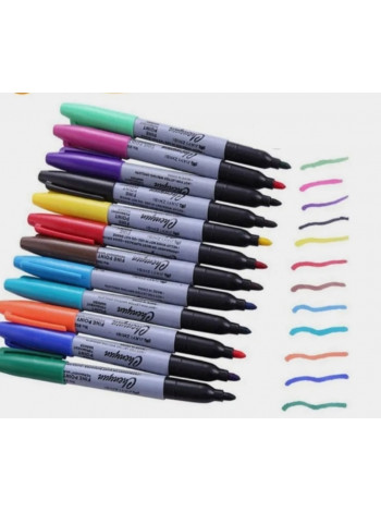 Набор маркеров 12цв, 3мм, ассорти.