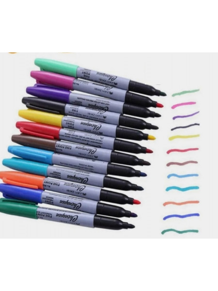 Набор маркеров 12цв, 3мм, ассорти.