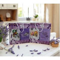 Подарочные набор 3в1 полотенца из микрофибры в коробке (2 шт) "ЛАВАНДА"