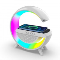 Колонка Bluetooth (LED, AUX, USB, FM, microSD) Цветомузыка и беспроводная зарядка