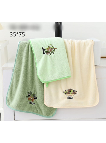 Быстросохнущие полотенца из Микрофибры с вышивкой Оливка