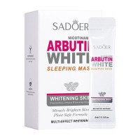 Осветляющая ночная маска для лица с арбутином Sadoer Nicotinamide Arbutin White Sleeping Mask 20x4