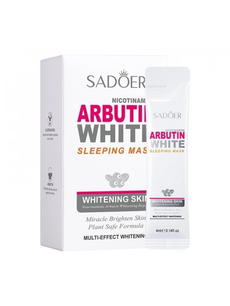 Осветляющая ночная маска для лица с арбутином Sadoer Nicotinamide Arbutin White Sleeping Mask 20x4